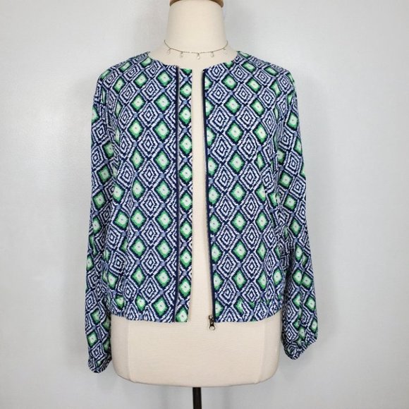 Baccini Lightweight Bomber Style Ikat Jacket Size XL - Picture 2 of 14